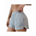 thumbnail image 2 of Sweat Shorts Women Comfy Workout Shorts Rise Lounge Mini Shorts with Drawstring and Pockets Light Gray XL, 2 of 8
