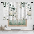 thumbnail image 3 of White Flower Curtains 27Inches Wide 36 Inches Length 2 Panels Beautiful White Floral Rod Pocket Window Curtain Plant Printed Curtains for Kitchen Bathroom, 3 of 6