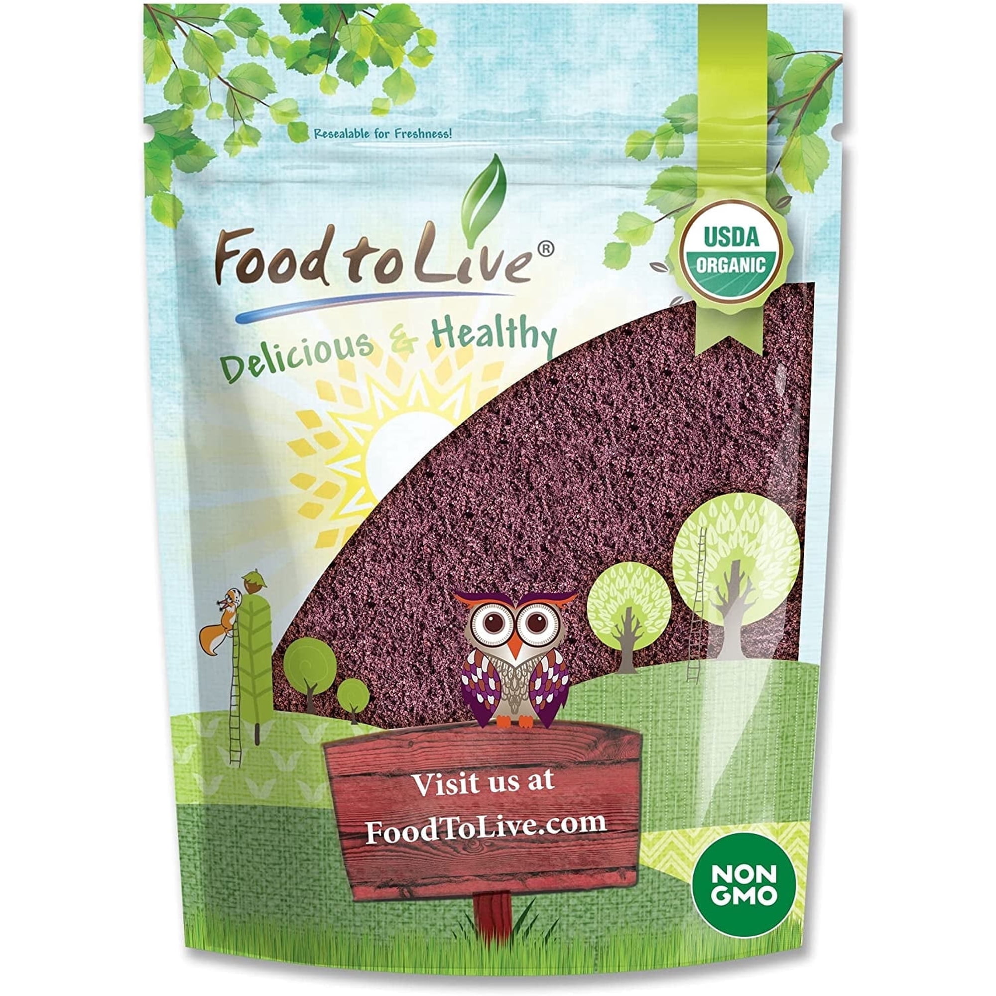 Organic Freeze-Dried Acai Berry Powder, 4 Pounds — Non-GMO, Kosher, Raw, Vegan — by Food to Live