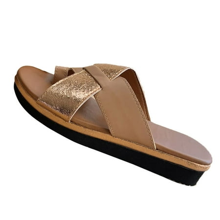 

HIBRO Women Thick Bottomed Sandal Shoes Wedge Heel Sandals Clip Toe Summer Beach Shoes