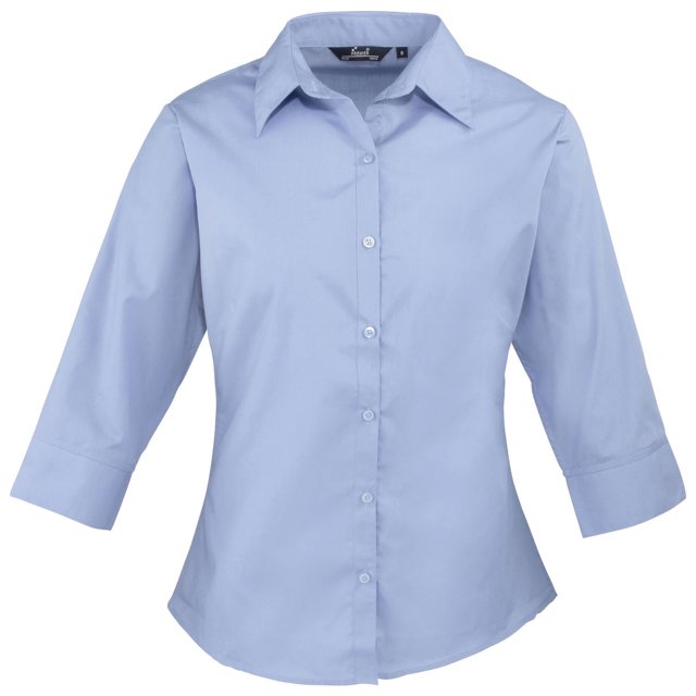 Premier Womens Poplin 3/4 Sleeve Blouse