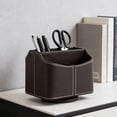 thumbnail image 1 of Kadlawus Leather Desk Organizer for Home Office, PU Leather Rotating Pen Holder, 360 Degree Remote Control Holder, Multi-Functional Storage Box for Stationery and Desk Accessories, 1 of 6
