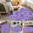 thumbnail image 5 of Round Rug 4Ft Washable Non-Slip, Vintage Purple Circle Area Rugs for Living Room Bedroom, Retro Botanical Abstract Art Indoor Floor Mats Carpet Runner for Home Decor Aesthetic, 5 of 8