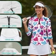 thumbnail image 6 of Uorisanigo Love Heart Womens Moisture Wicking Casual Tennis Activewear Fashionable Versatile Long Sleeve Golf Polo Shirts Soft Comfortable Stylish Zip Up Collar Athletic Tops Size M, 6 of 7