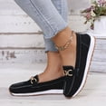 thumbnail image 5 of Platform Wedge Slip on Penny Loafers for Women Spring Fall Fashion Casual Buckle Walking Driving Work Shoes, 5 of 7