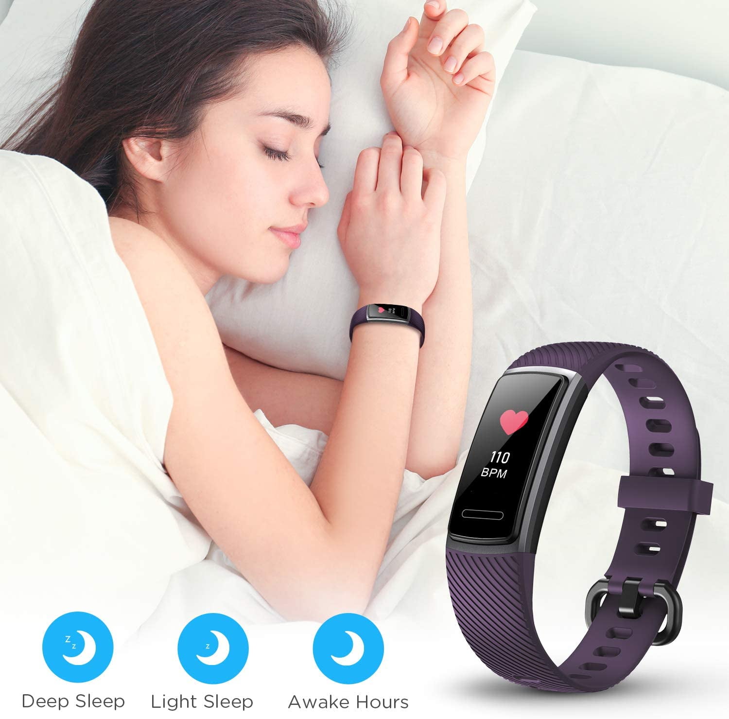 Buy Letsfit Purple Fitness Tracker with ID152 at Ubuy Angola