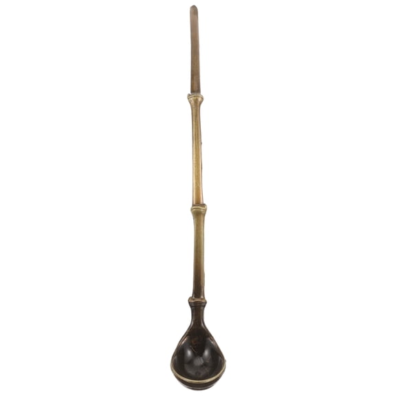 NICEXMAS Sturdy Dark Brown Alloy Small Spoon Decorative Tea Pet Accessory for Home