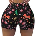 thumbnail image 2 of Logiee Disco Mirror Ball Print Women's Biker Shorts,Workout Gym Shorts,Scrunch Shorts,Tummy Control Hidden Scrunch Running Yoga Shorts-X-Large, 2 of 8