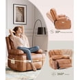 thumbnail image 5 of Oversized Wide Power Recliner Chair - 360° Rocker Swivel Recliner with Heat and Massage, PU Leather Large Recliner for Adults, Comfortable Lazy Boy with 1.5X Sponge Filling for Living Room, 5 of 8