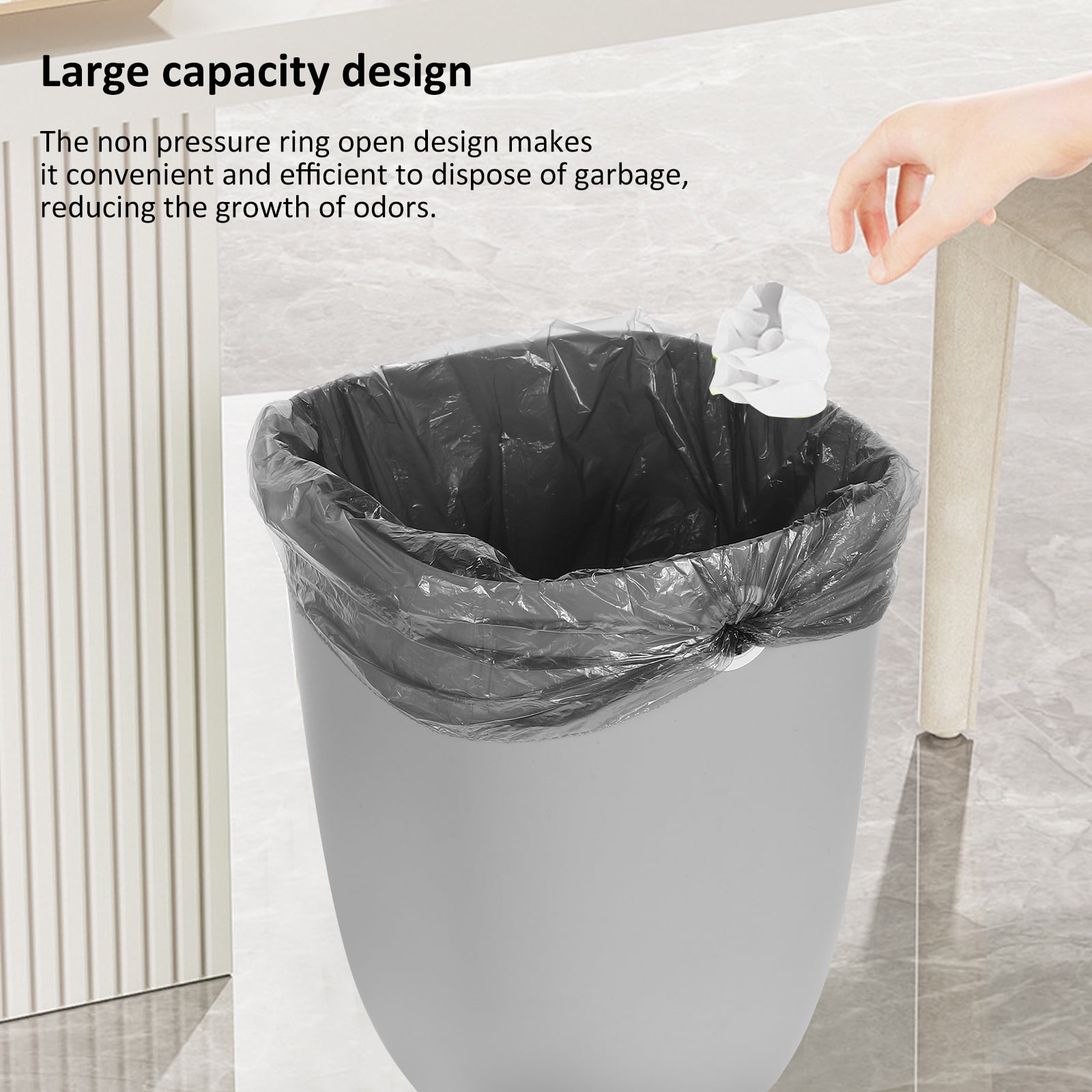 unbranded  Trash Bin Container Waste Basket Bathroom Garbage Can Office Grey