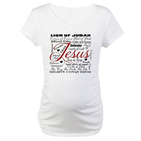 CafePress - The Name Of Jesus Maternity T Shirt - Cotton Maternity T-shirt, Cute & Funny Pregnancy Tee