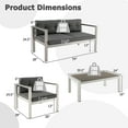thumbnail image 3 of Gymax Ensemble de Mobilier de patio 4 Pcs Ensemble de conversation Mobilier de patio Ensemble de conversation Extérieur, 3 of 10