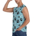 thumbnail image 3 of Goofa Cute Dog Footprints Printed Men's Sleeveless T-Shirt - Athletic Gym Workout Tank Top for Men - Moisture-Wicking, UPF 30+ Quick-Dry Muscle Tee-X-Large, 3 of 8