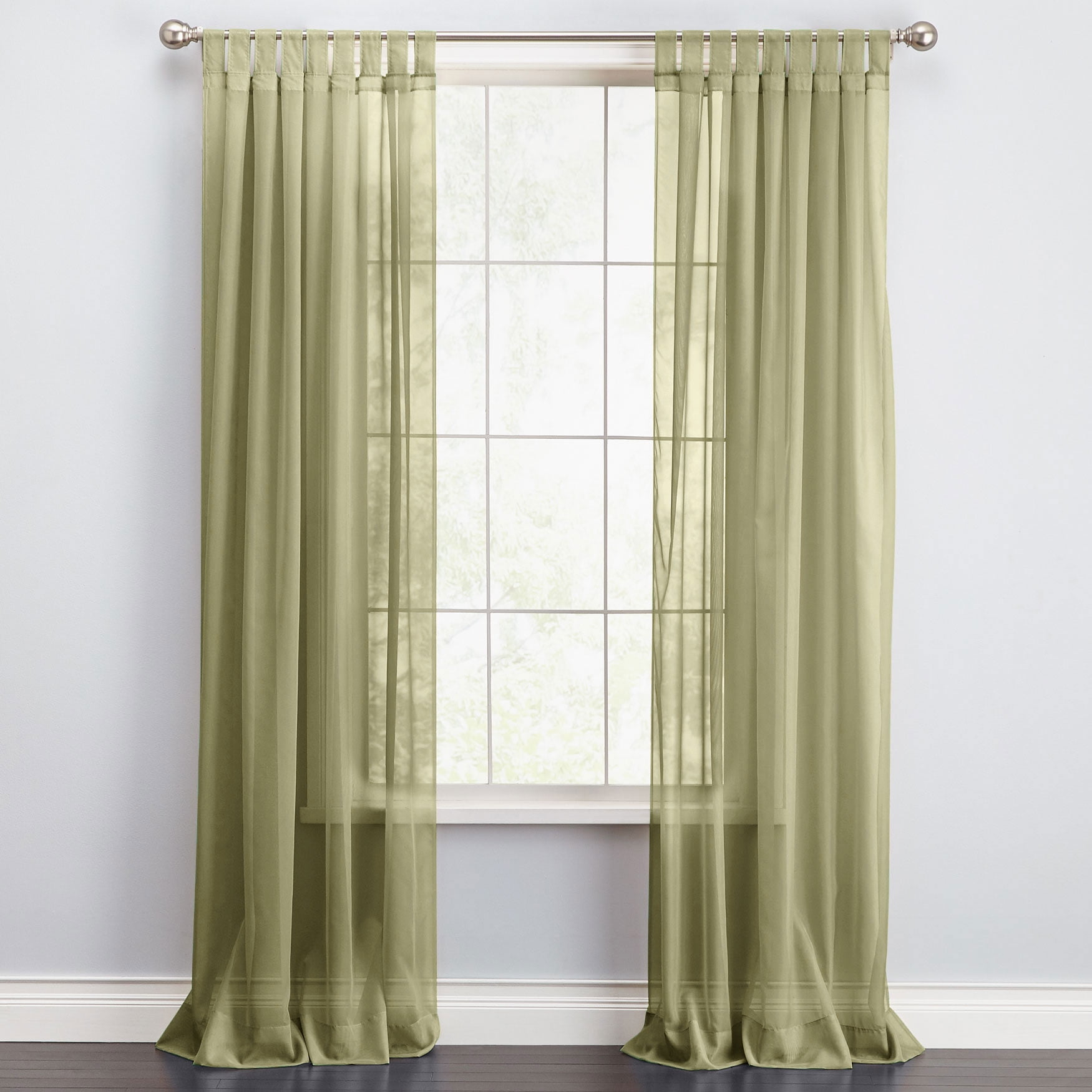 Brylanehome Sheer Voile TabTop Panel Curtain Window Drape Walmart
