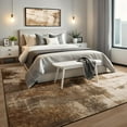 thumbnail image 2 of Lochas Modern Vintage Abstract Rug Fluffy Area Rugs Soft Carpet for Living Room Bedroom Home Decor,5'x7',Brown, 2 of 7
