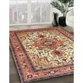 thumbnail image 3 of Ahgly Company Machine Washable Indoor Round Traditional Brown Red Area Rugs, 4' Round, 3 of 7