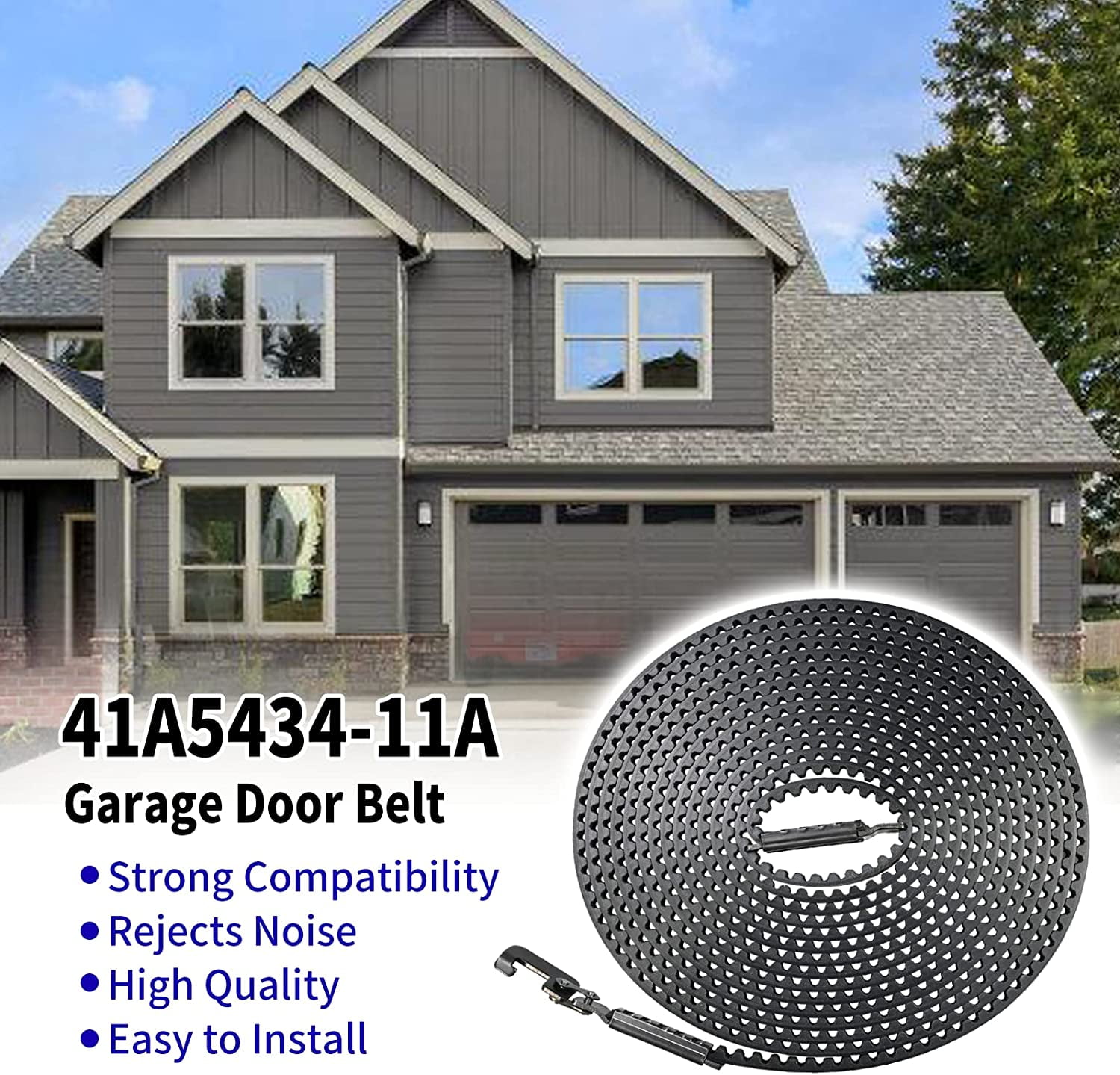 41A5434-11A 7FT Garage Door Opener Drive Belt – Compatible Replacement for LiftMaster, Chamberlain, Craftsman, Sentex, Whisper Models