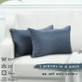 thumbnail image 4 of 3S Brother's Solid Cushion Cover Super Soft & Cozy Home Décor Throw Pillow Case for Chair Couch Bedroom & Livingroom Décor Pillowcase with Invisible Zipper Set of 2 Pieces - Sky Blue 12"x20" Each, 4 of 8