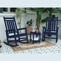 Llinc Store All Weather Rocking Chair Set with Side Table, 3-Piece Sillas Para Patio Exterior Set with Wood-Texture (Includes 2 Rocking Chairs and 1 Table)
