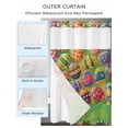 thumbnail image 4 of No Hook Shower Curtain with Snap-in Liner, Easter Waterproof Fabric Bathroom Curtains, Farmhouse Green Spring Watercolor Flowers Eggs Bath Curtains & Mesh Top Window Stand Up Stall 36"x72", 4 of 9