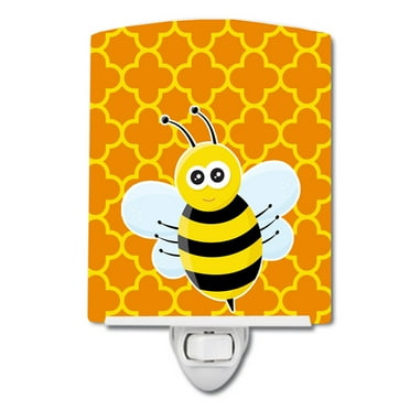 Caroline's Treasures BB8596CNL Bee on Quatrafoil Ceramic Night Light, 6x4x3", multicolor