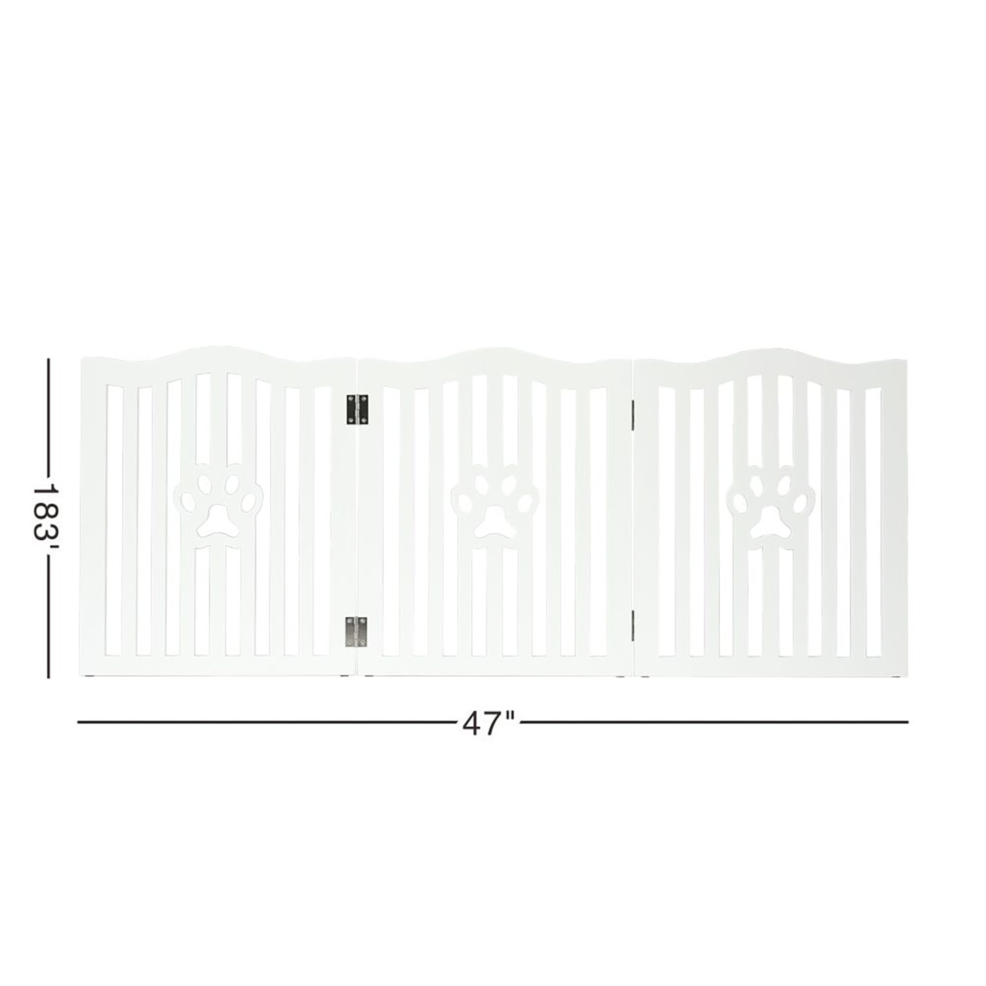 Trimate Wooden Free Standing Pet Gate for Small Dogs and Cats, White