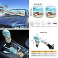 thumbnail image 5 of Yuyamidu Sea Turtle Car Seat Cover Full Set of 16 Seaside Handbrake Gear Shift Knob Cover Steering Wheel Cover Seat Belt Strap Cover Rear View Mirror Cover Coasters Keychain Sunshade for Car, 5 of 7