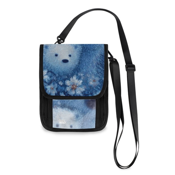 Secure Travel Neck Wallet Passport Holder Adjustable Strap For Men & Women 6*7.5in White Polar Bear