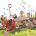 thumbnail image 3 of Tambourine de 8 Pouces pour Adultes, Son de Grelot Agréable, Anneaux de Cloche Rouges à Manivelle, Cloche en Bois et Métal, Instruments de Percussion, Fournitures pour la Maison, l'École et les Fêtes, Rangée Simple, Tambourine en Bois, 3 of 6