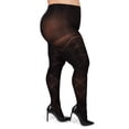 thumbnail image 2 of ELOQUII Women's Plus Size Memoi Diamond Opaque Control Top Tights - 14/16, Black, 2 of 2