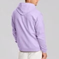 thumbnail image 3 of Dwralegc Zip Up Hoodie Men Long Sleeves Zipper Hooded Sweatshirts Lightweight Drawstring Casual Hoodies Fall Solid Color Athletic Cotas with Pocket Light Purple M, 3 of 7
