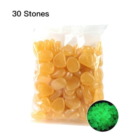 Wooden Walkways For Garden 30pcs/Bag Luminous Pebbles Stones Home Fish Tank Outdoor Decor Garden Walkway Glow in the Dark ()