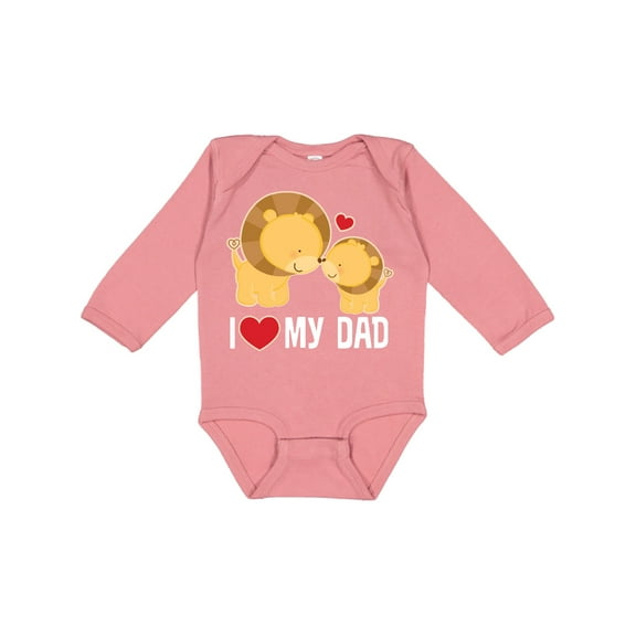 Inktastic Fathers Day I Love My Dad Boys Lion Boys or Girls Long Sleeve Baby Bodysuit
