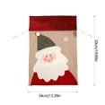 thumbnail image 3 of Christmas Gift Bag, Christmas Pendant, Large Drawstring Cloth Santa Snowman Elks Candy Snack Packaging Bag, Red Khaki Cloth Material 50x34cm, 3 of 7