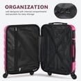 thumbnail image 6 of Gowill 4 Piece Luggage Sets,14/20 inch Hardside Lightweight ABS Carry-On Suitcase With Expandable Duffle Bag (Rose Red), 6 of 11