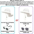 thumbnail image 5 of Baby Sun Hat Toddler Kids Boys Girls Wide Brim Beach Hats with Sunglasses UPF 50+ Plain Caps with Neck Flap, 5 of 7