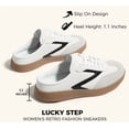 thumbnail image 3 of LUCKY STEP Comfort Mules Fashion Backless Slip On Sneakers Retro Casual Shoes,White/Black,Womens, 3 of 10