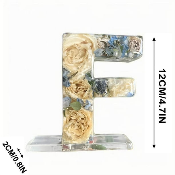 Luz de noche con forma de flor, letra de flor, resina, decoración del hogar, regalo