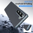 thumbnail image 2 of Allytechgroup Slim Phone Case for Samsung Galaxy Z Fold5, Luxury Carbon Fiber Shockproof Anti-Scratch Rugged Bumper Hybrid Case Cover for Galaxy Z Fold 5, Gray, 2 of 7
