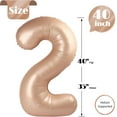 thumbnail image 5 of Light Brown 2 Balloon, Tan Number Balloons 40 Inch, Beige 2nd Balloon Number Birthday Decorations, Sandy Brown Second Two Birthday Party Supplies, Khaki Number 2 Balloon, 5 of 18