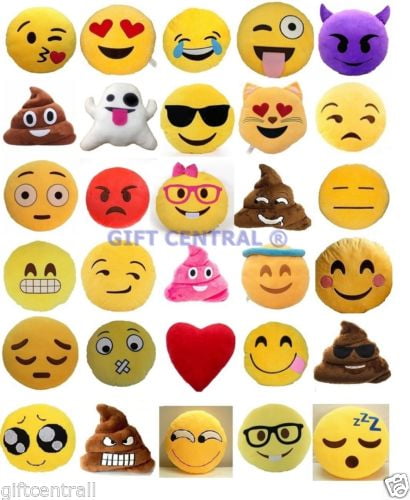 Regenboghorn Emoticon Plushie Emoji Emoticon-Icona Gialla Emojilisiert Kissen Cuscino di tiro Cuscino di tiro Decorativo 