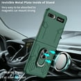 thumbnail image 4 of Allytech Case for Samsung Galaxy Z Flip/ Galaxy Z Flip 2 5G Cover, Slim Thin All-Inclusive Hard PC Rugged Rotatable Ring Holder Support Car Mount Magnetic Stand Cover for Galaxy Z Flip 2, Darkgreen, 4 of 11
