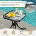thumbnail image 3 of Ktaxon 18in Patio Side Table with Tempered Glass, Outdoor End TableTable with Metal Frame (Square, Black), 3 of 8