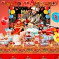thumbnail image 3 of Fire Truck Birthday Party Supplies, 114pcs Firetruck Birthday Decorations & Tableware Set - Fire Truck Party Plates Cups Napkins & Firefighter Themed Balloon Backdrop etc Fire Truck Party Supplies, 3 of 8