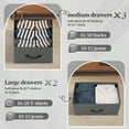 thumbnail image 6 of JONPONY 5 Drawer Dresser, Modern Fabric Storage with Wood Top, Wide Chest of dressers for bedroom, Living Room, Sturdy Steel Frame, Hallway, Perfect for Closets and Storage, Gray, 6 of 10