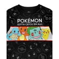thumbnail image 2 of Camiseta Pokémon para niños verde/negra con Pikachu Squirtle Bulbasaur, 2 of 7
