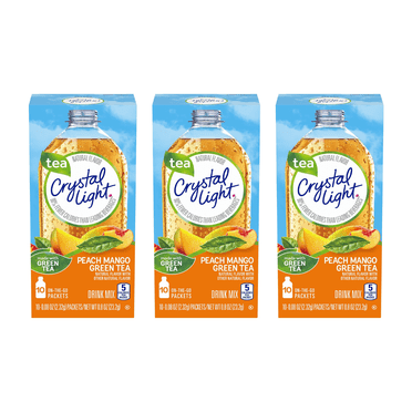 Crystal Light Peach Mango With Caffeine – 6 Boxes Of 10 On-The-Go Packets, Exp 12/2026