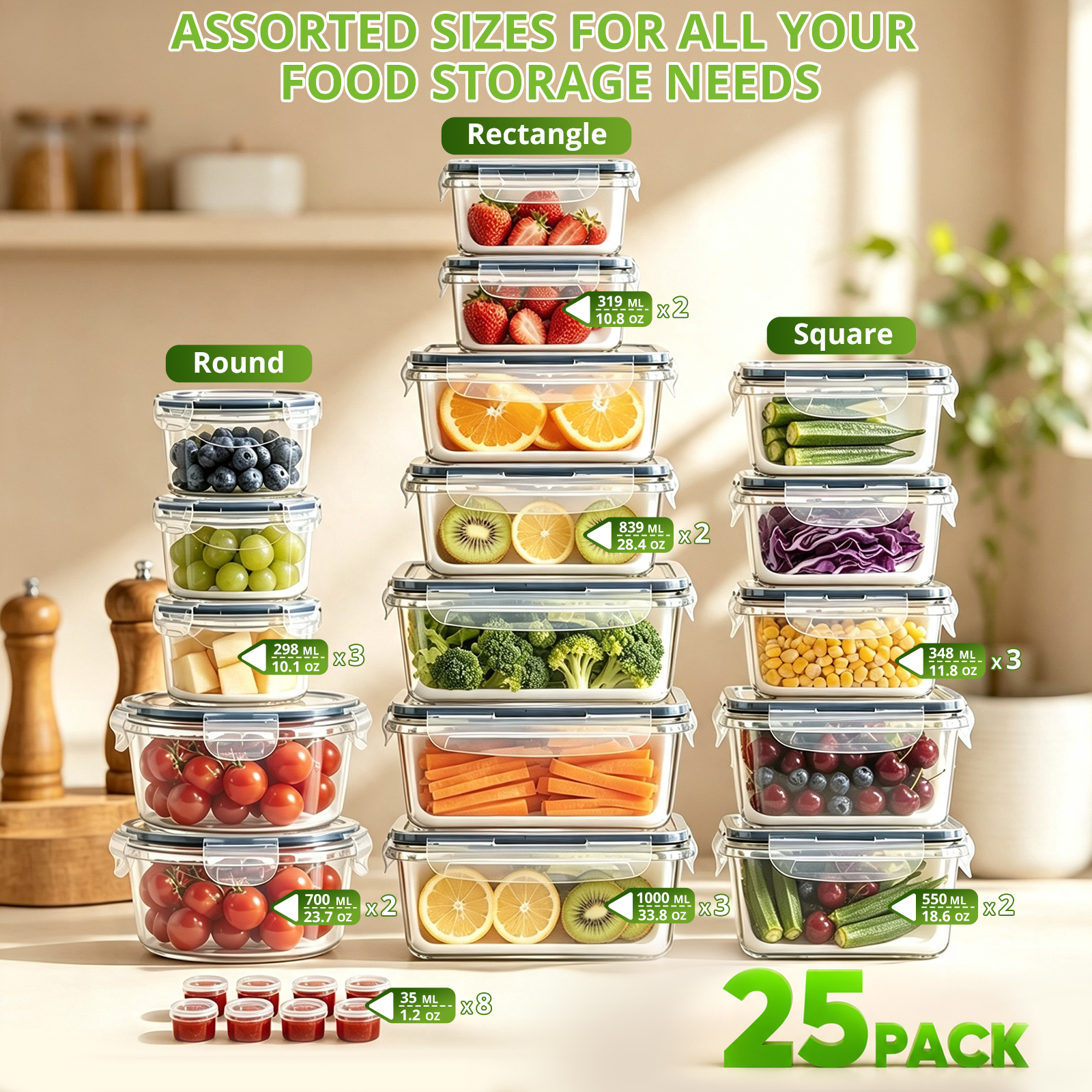 TAIMASI 50-Piece Food Storage Container Set with Lids photo 2