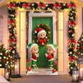 thumbnail image 6 of Christmas Door Curtain - 72.83x35.43in Fabric Hanging Decoration with Elf & Photo Themes, Perfect for Outdoor/Indoor Christmas Day Parties & Background Decor, 185x90cm, C, 6 of 7