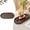 C, variant on Walnut Look Serving Tray for Coffee and Desserts, Medium Oval Plastic Cafe Plate for Snacks Tea Bar Kitchen Use 12.08x6.41x0.66in